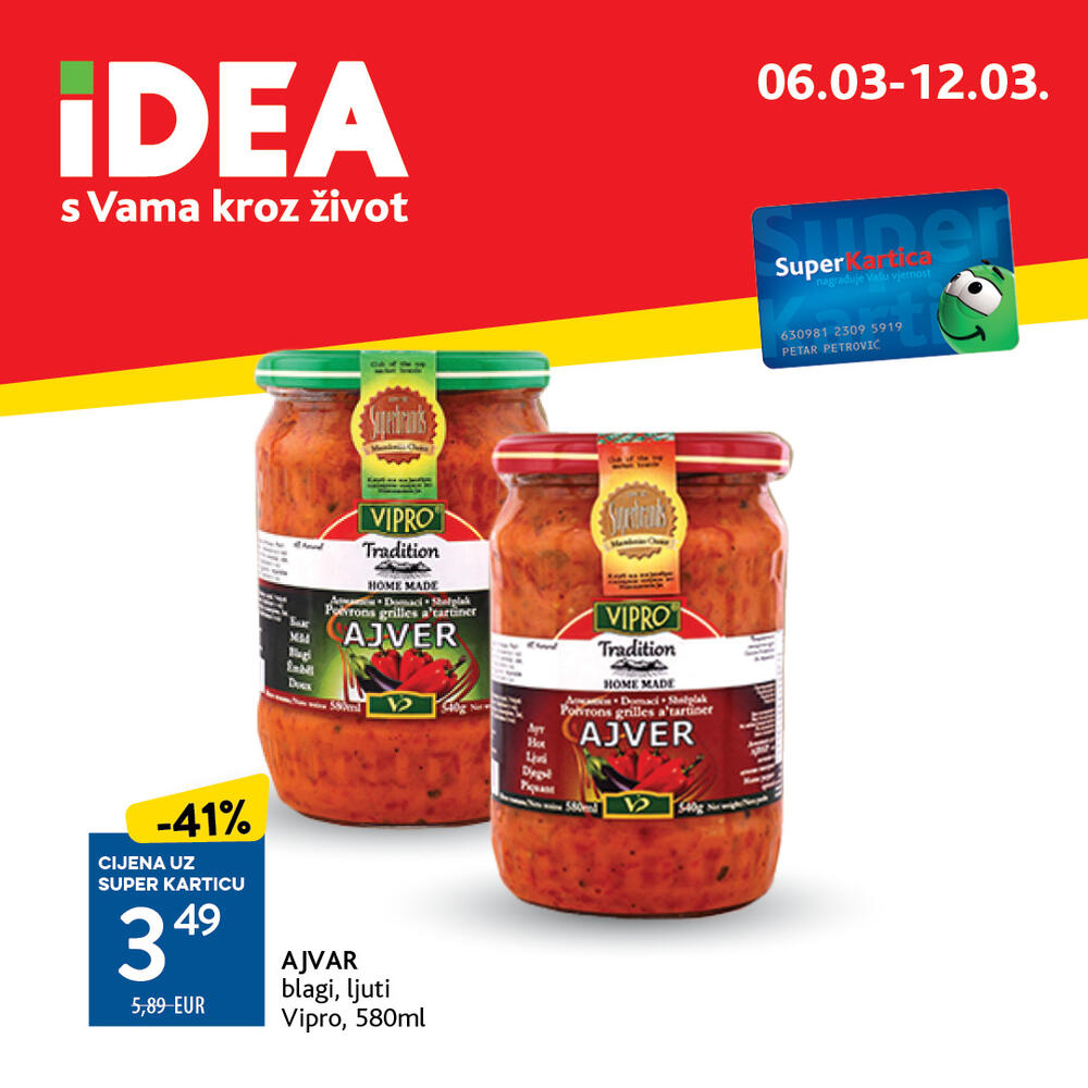 <p>Prelistajte <a href="https://catalog.idea.co.me/mart-2025/redovna-akcija-0603-1203/"><strong>novi IDEA katalog</strong> </a>i uvjerite se da vas u IDEA prodavnicama očekuje bogata ponuda pažljivo biranih namirnica po sniženim cijenama.</p>