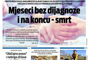 Naslovna strana "Vijesti" za 9. mart 2025.