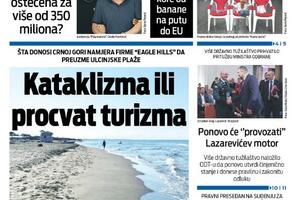 Naslovna strana "Vijesti" za 13. mart 2025.