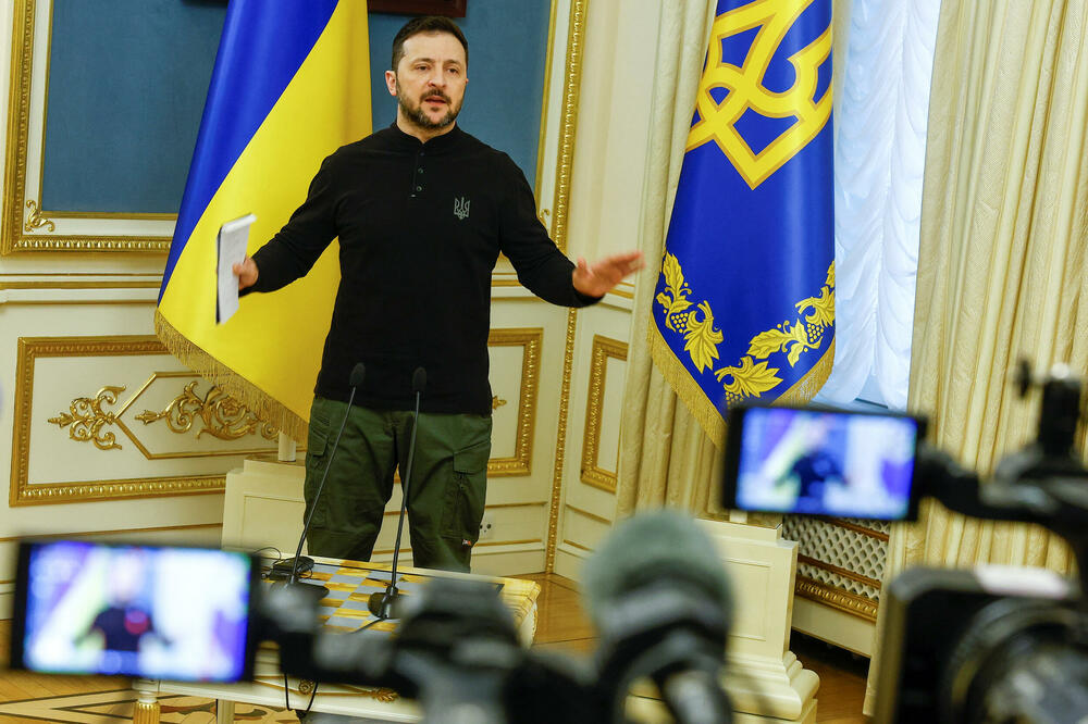 Volodimir Zelenski tokom pres konferencije, Foto: Reuters