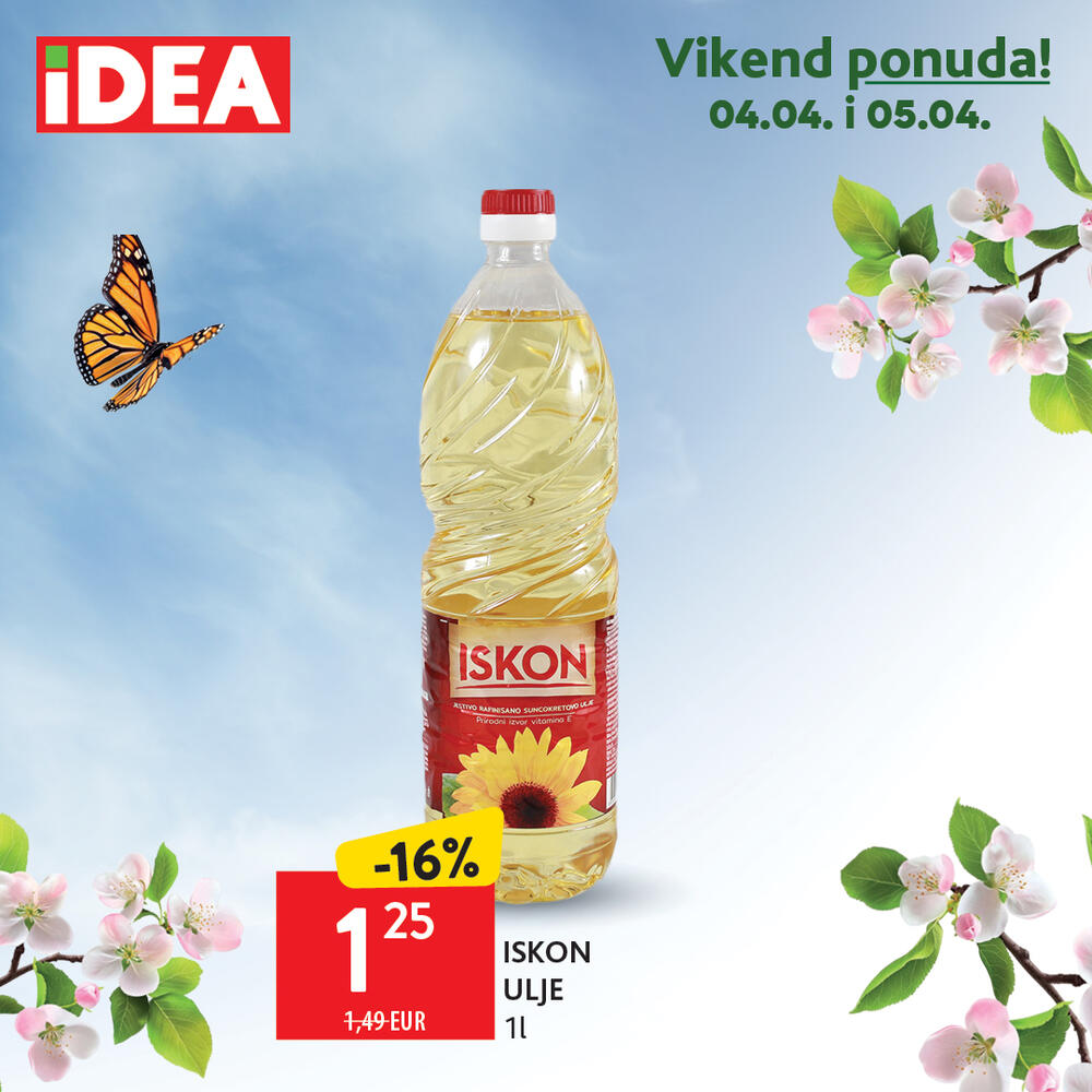 <p>Pogledajte <a href="https://catalog.idea.co.me/april-2025/redovna-akcija-304-904/?page=1" target="_blank">novi nedjeljni IDEA katalog</a> sa bogatom ponudom proizvoda po sniženim cijenama<br />  </p>