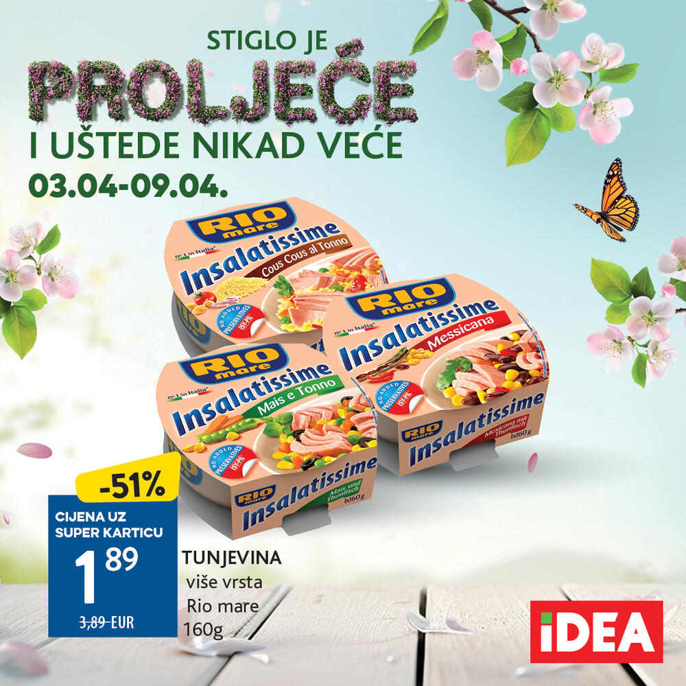 <p>Pogledajte <a href="https://catalog.idea.co.me/april-2025/redovna-akcija-304-904/?page=1" target="_blank">novi nedjeljni IDEA katalog</a> sa bogatom ponudom proizvoda po sniženim cijenama<br />  </p>