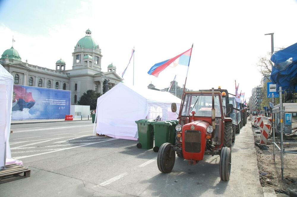 Pripreme za skup u centru Beograda, Foto: BETAPHOTO