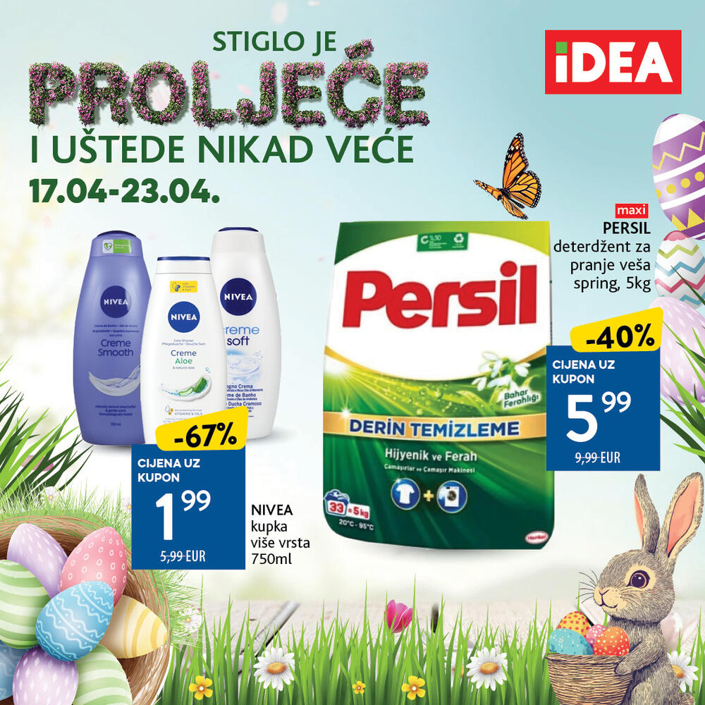 <p>U susret uskršnjim praznicima, IDEA je pripremila novi katalog koji će vam omogućiti da pripremite bogatu i raznovrsnu trpezu, a uz to i da uštedite.</p>