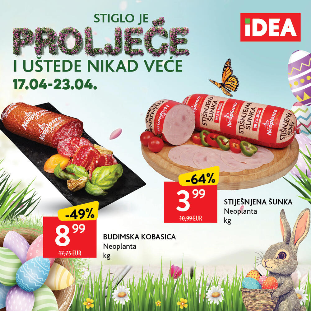 <p>U susret uskršnjim praznicima, IDEA je pripremila novi katalog koji će vam omogućiti da pripremite bogatu i raznovrsnu trpezu, a uz to i da uštedite.</p>