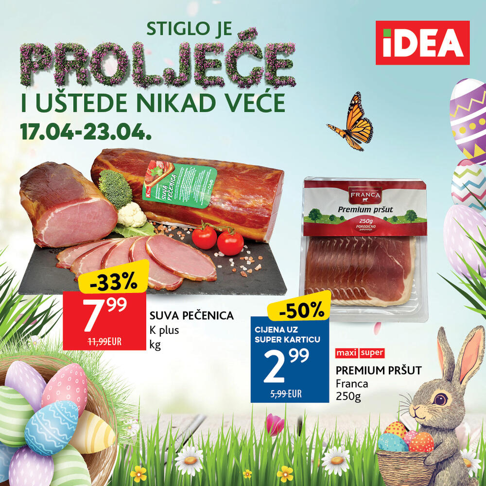<p>U susret uskršnjim praznicima, IDEA je pripremila novi katalog koji će vam omogućiti da pripremite bogatu i raznovrsnu trpezu, a uz to i da uštedite.</p>