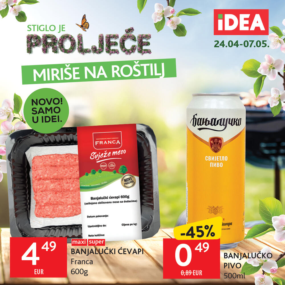 <p>Bez obzira na to da li planirate porodično okupljanje, proslavu praznika ili jednostavno uživanje u roštiljanju na otvorenom, IDEA je vaša destinacija za kvalitetne i povoljne namirnice.</p>