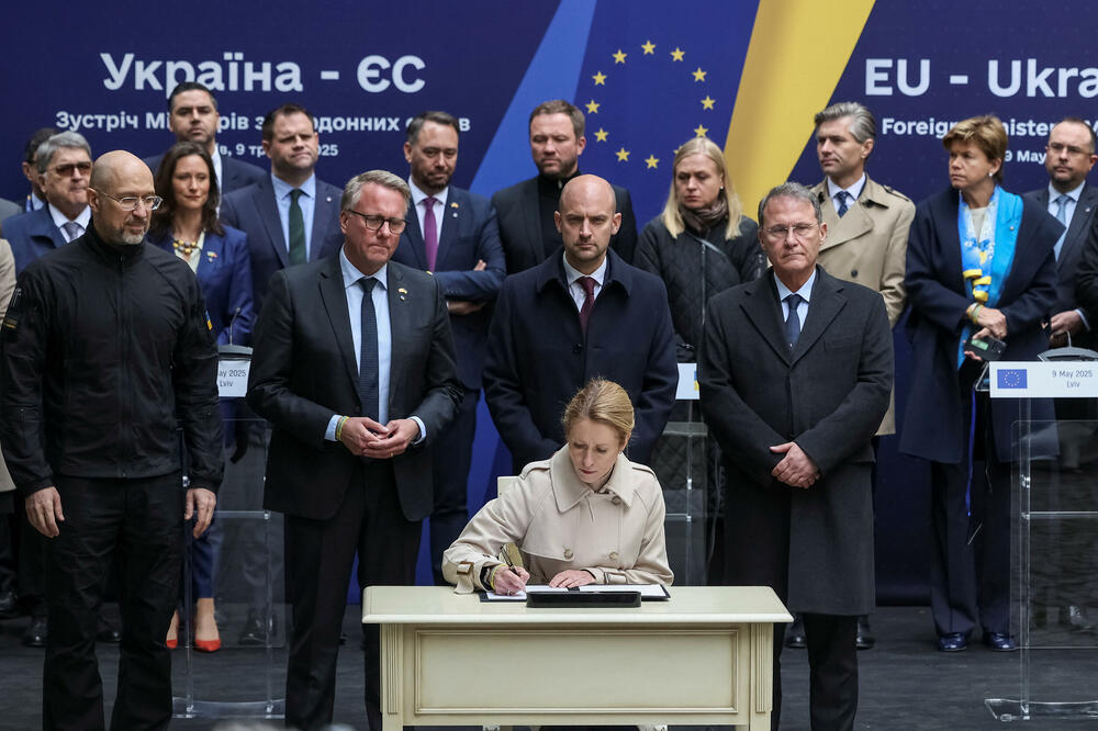 Kaja Kalas i evropski lideri u Ukrajini, Foto: REUTERS