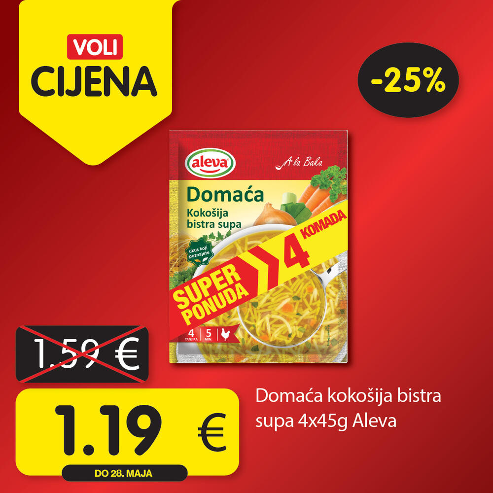 <p><em>Svratite do obližnjeg VOLI ili Naš diskont marketa i odaberite neke od omiljenih proizvoda po sjajnim cijenama.</em></p>