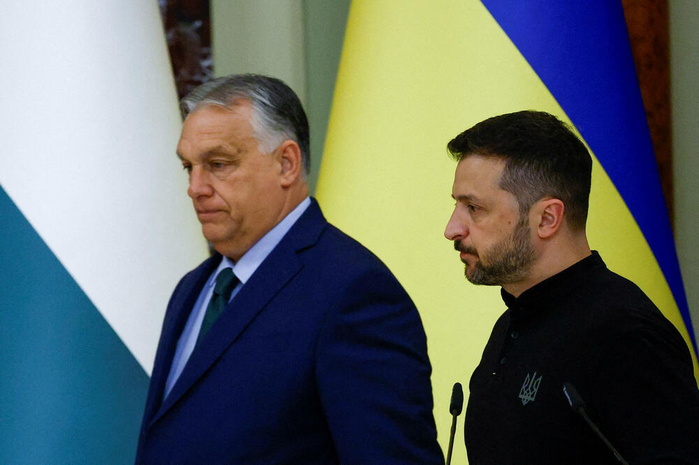 Orban i predsjednik Ukrajine Volodimir Zelenski na konferenciji za medije u Kijevu prošle godine, Foto: Reuters