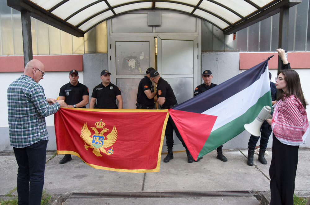 <p>Protest je organizovao Pokret solidarnosti sa Palestinom, a obezbjeđivale su ga policijske snage</p>