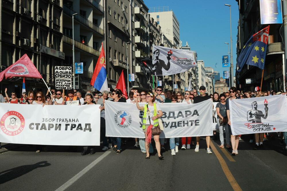 Sa protesta u Beogradu