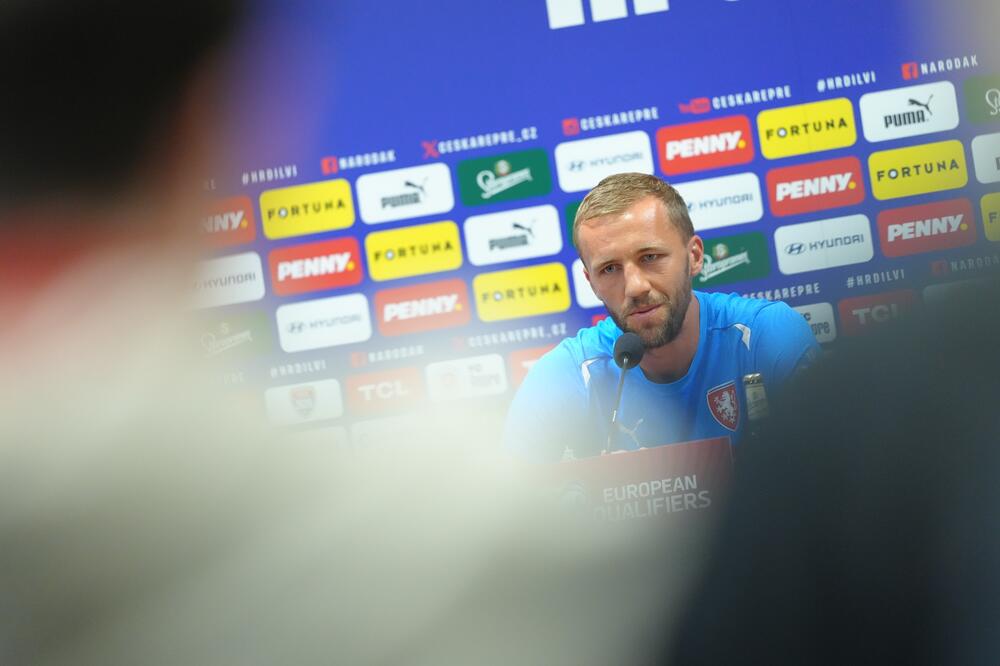 Souček na današnjem presu, Foto: Fotbal.cz