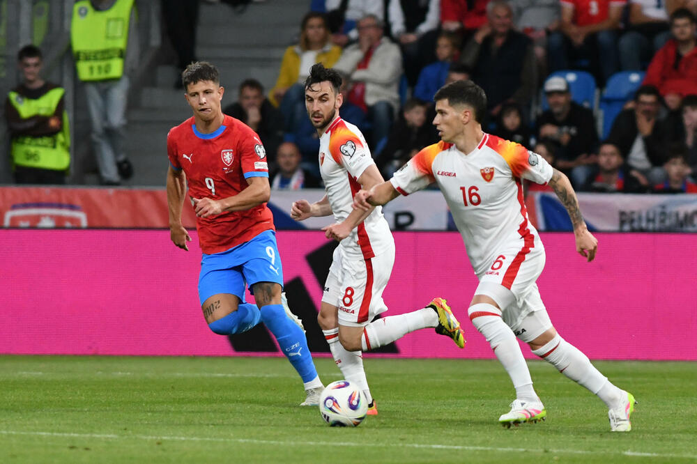 Milan Vukotić i Marko Janković tokom prvog meča sa Češkom, Foto: FSCG