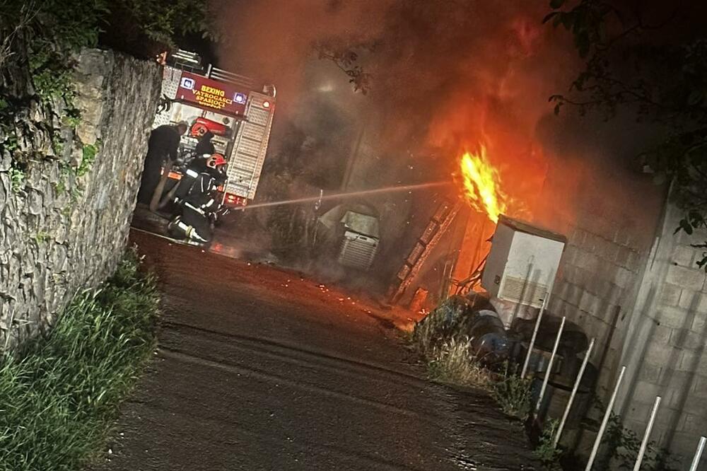 Detalj sa mjesta požara, Foto: Služba zaštite i spašavanja Nikšić