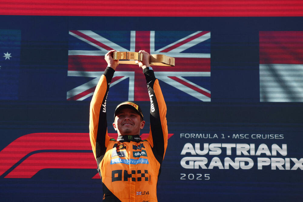 Lando Noris na podijumu, Foto: Reuters