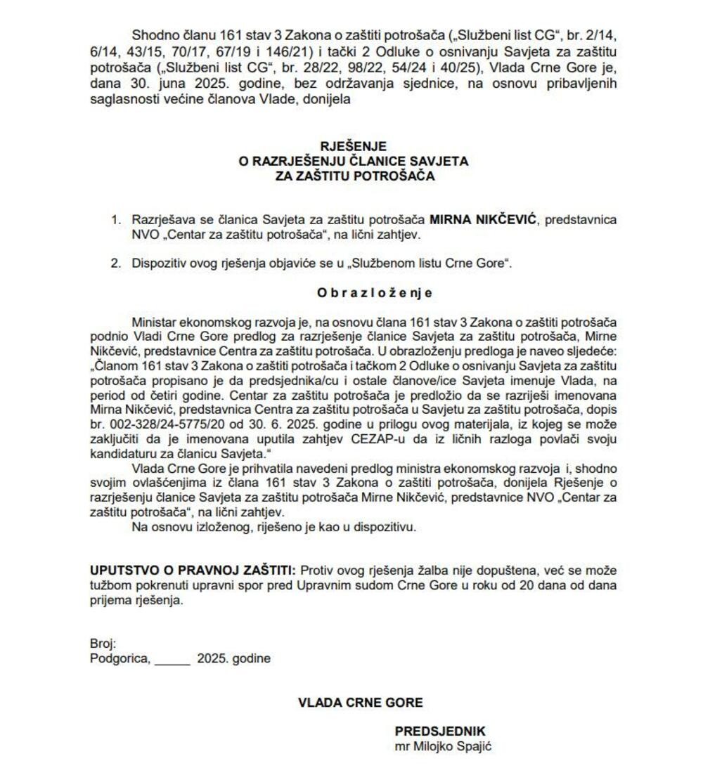 rješenje Mirna Nikčević