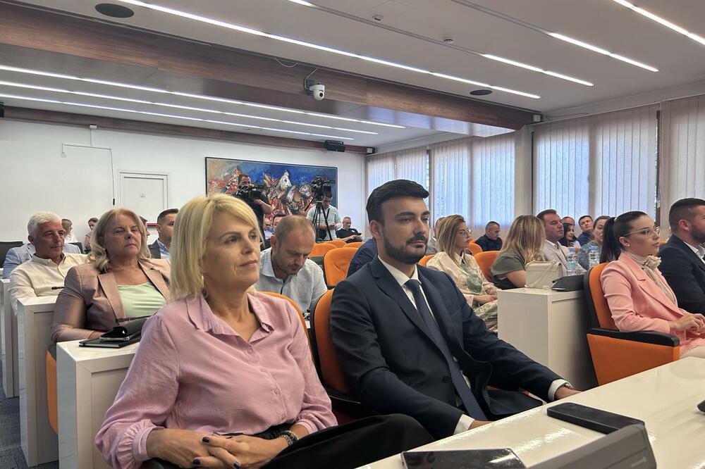 Ona smijenjana on postavljen: Dokić i Jovanović na jednoj od sjednica SO Budva, Foto: Vuk Lajović