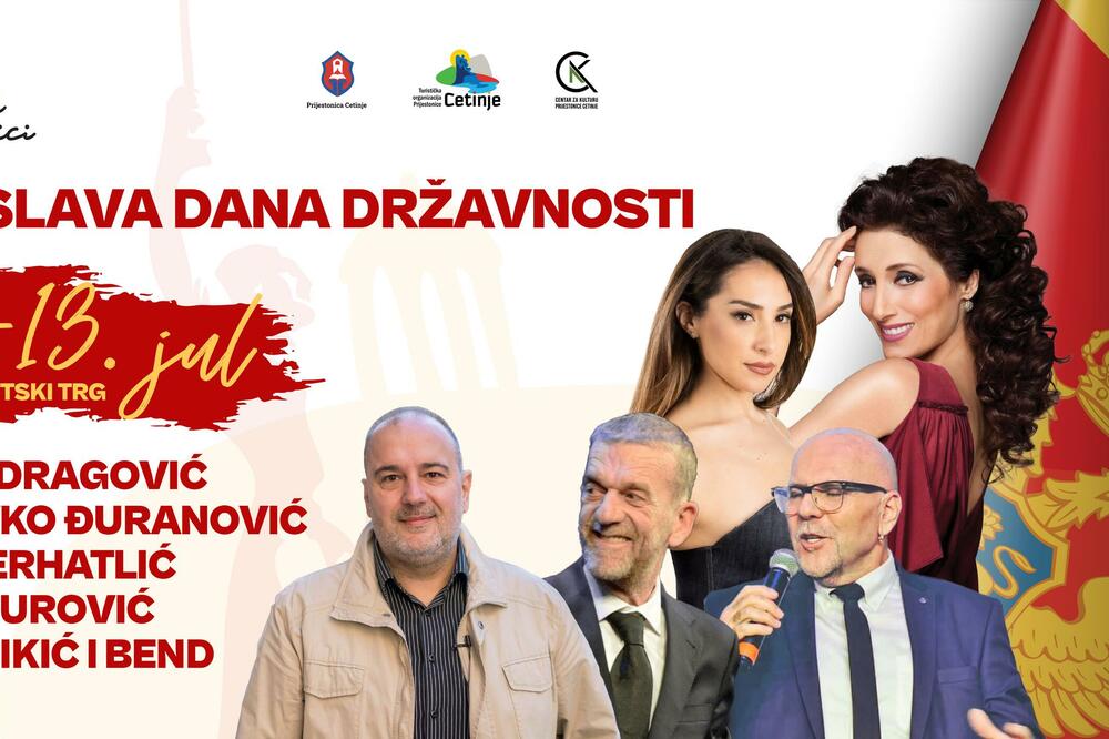 Proslava Dana državnosti 12. i 13. jula, nastupiće renomirani muzičari, Foto: Prijestonica Cetinje