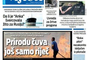 Naslovna strana "Vijesti" za 31. jul 2025.