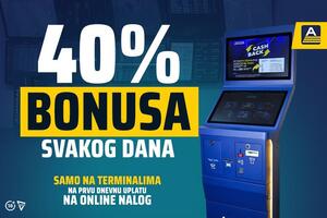 AdmiralBet terminali – 40% bonusa na depozit svakog dana