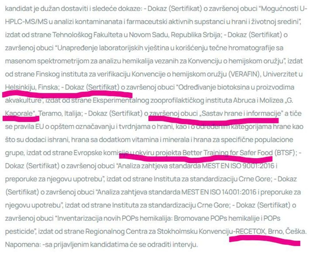 <p>"Cijenimo Vašu reakciju i uvjeravamo Vas da će u najkraćem roku biti objavljen novi oglas, u potpunosti usklađen sa važećim aktima i propisima", odgovorili su iz Instituta osobi koja je ukazala na nepravilnosti</p>