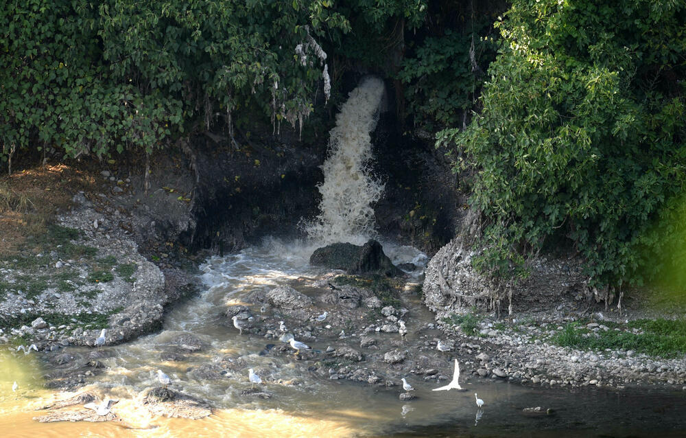 <p>"Prema nalazima stručnjaka, voda ispod uliva ima sivo-žutu boju, izražene neprijatne mirise, prisustvo pjene, skrame, suspendovanih čestica i otpada, dok je hemijska analiza ukazala na prekoračenja graničnih vrijednosti za ključne parametre kao što su biološka potrošnja kiseonika, ukupni organski ugljenik, azotni i fosforni spojevi"</p>