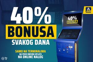 AdmiralBet terminali – 40% bonusa na depozit svakog dana