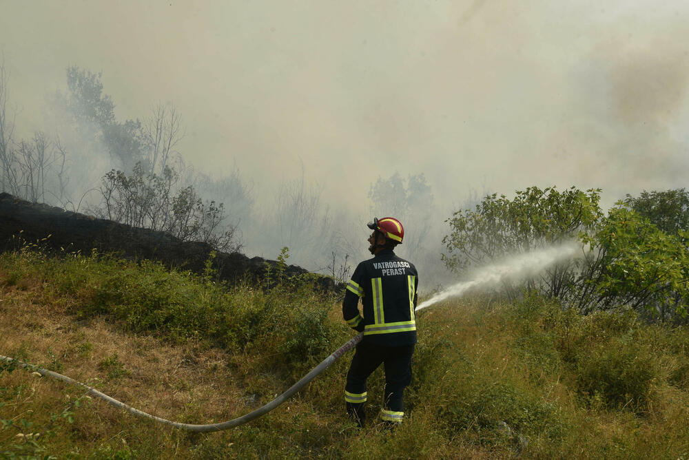 <p>Požari haraju širom države, pomoć stiže iz regiona i Evrope, ali vatra i dalje prijeti naseljima i prirodi</p>  <p>“Kad legnemo da se odmorimo, to nije pravi san, spavamo s jednim okom otvorenim, jer znamo da svakog časa može stići poziv. Umorni smo, ali nema odmora”, ispričao je “Vijestima” jedan od vatrogasaca</p>