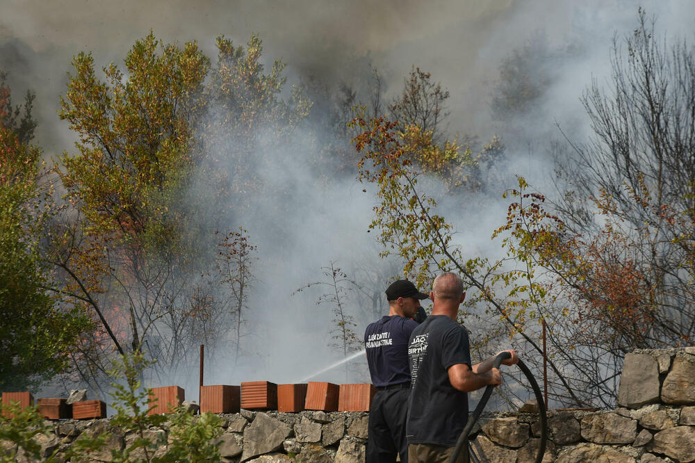 Podgorički vatrogasci u akciji, Foto: Boris Pejović