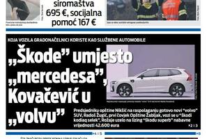 Naslovna strana "Vijesti" za 18. avgust 2025.