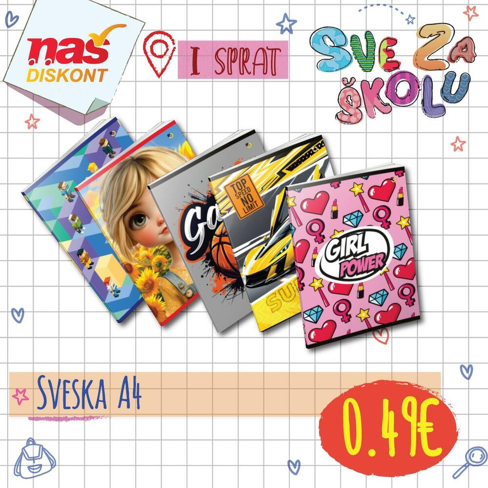 <p>Dragi đaci, ponovo sa vama u nove školske pobjede! Pripremili smo sjajnu ponudu i tradicionalno najpovoljnije cijene.</p>