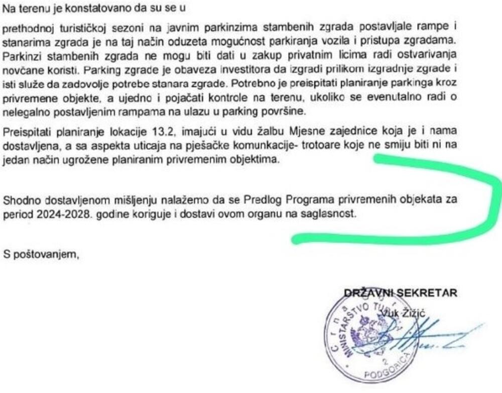 Rješenje Ministarstva turizma