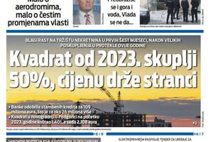 Naslovna strana "Vijesti" za 22. avgust 2025.