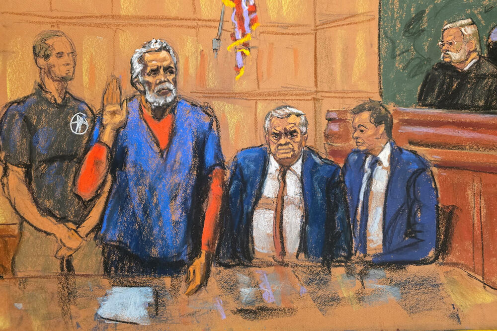 Crtež iz sudnice sa suđenja El Maju, Foto: REUTERS