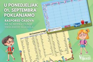 Danas poklon za školarce uz Vijesti: Raspored časova sa 50...