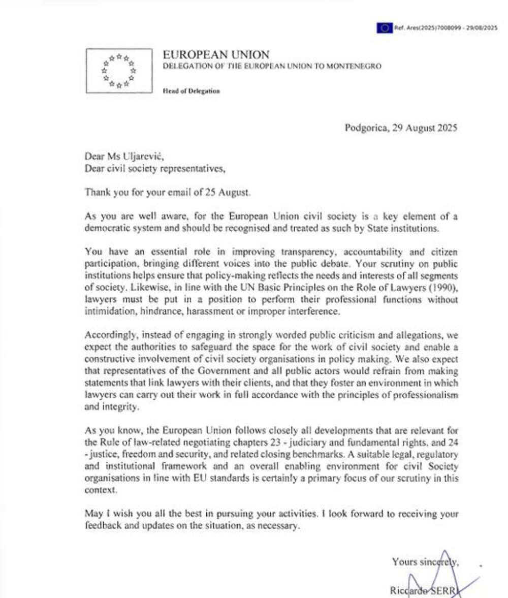 pismo Delegacije EU