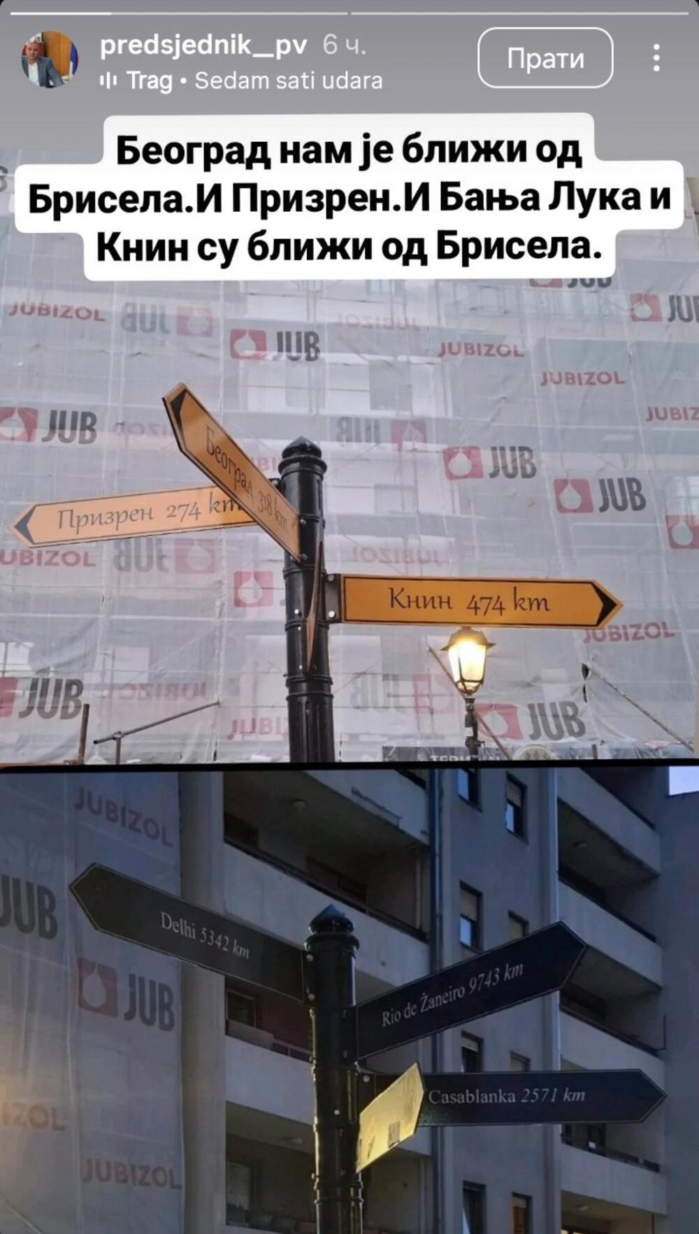 Objava Vraneša na Instagramu