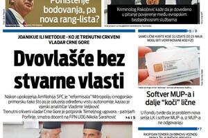 Naslovna strana "Vijesti" za 3. septembar 2025.