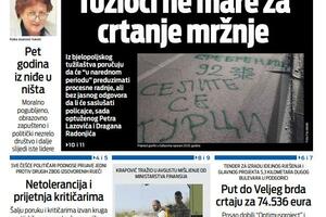 Naslovna strana "Vijesti" za 5. septembar 2025.