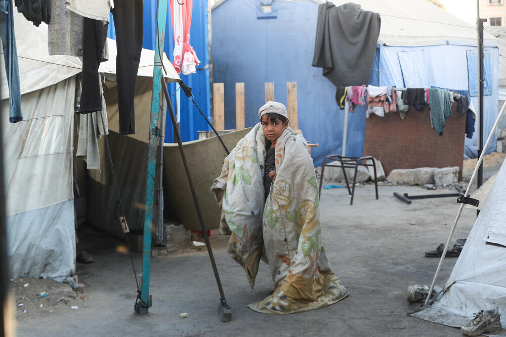 Raseljeno palestinsko dijete u šatorskom kampu u gradu Gaza 3. septembra