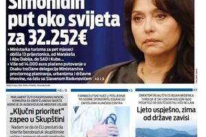 Naslovna strana "Vijesti" za 7. septembar 2025.