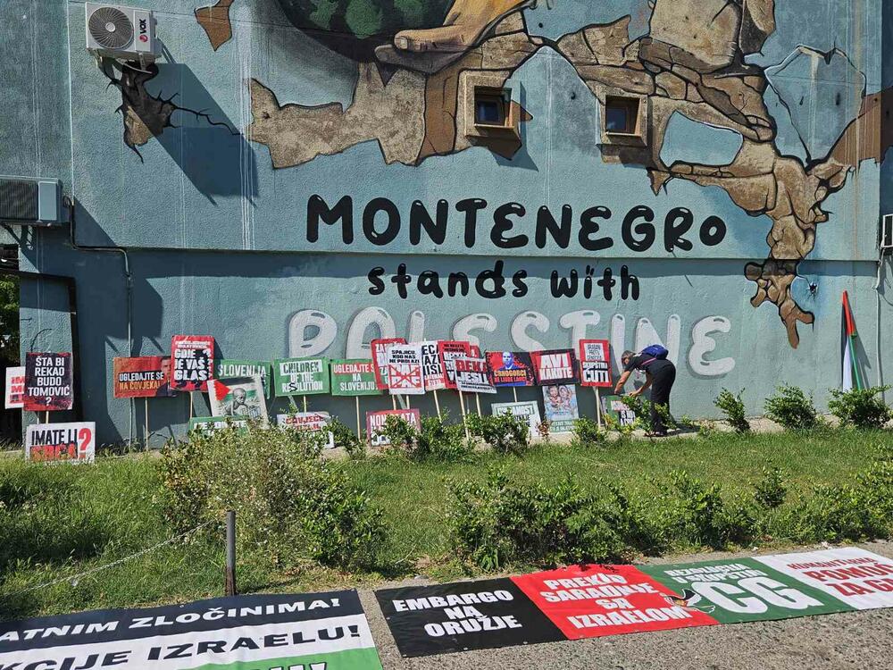 <p>Skup u Podgorici je organizovao Pokret solidarnosti sa Palestinom Crne Gore</p>  <p>Na protestu je učestvovalo više stotina građana</p>