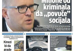 Naslovna strana "Vijesti" za 15. septembar 2025.