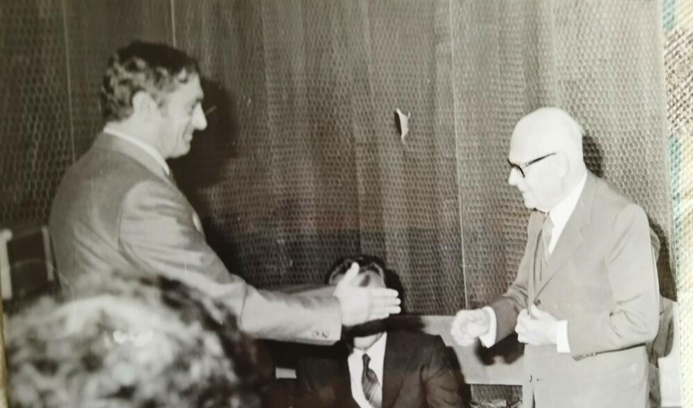 Gradonačelnik Titograda Slobodan Simović sa predsjednikom Italije Sandrom Pertinijem