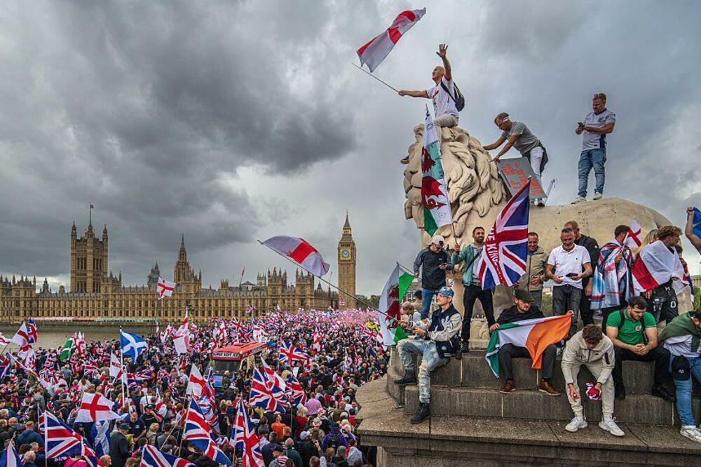 Skup 13. septembra, nazvan Ujedinite Kraljevstvo, bio je jedna od najvećih ekstremno desničarskih protesta u UK, navodi organizacija protiv rasizma Hope Not Hate, Foto: Getty Images