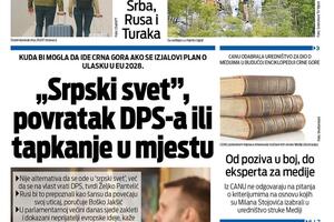 Naslovna strana "Vijesti" za 25. septembar 2025.