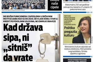 Naslovna strana "Vijesti" za 26. septembar 2025.