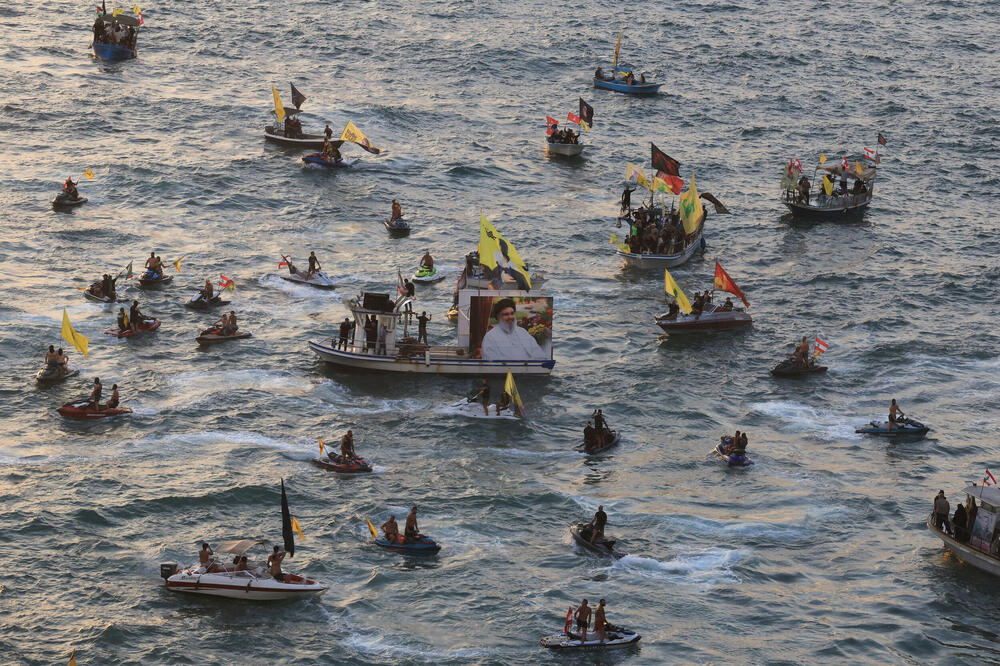 Sa skupa pristalica Hezbolaha, Foto: REUTERS