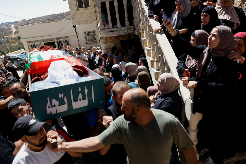 Sahrana Paletinca kojeg su ubile izraelske snage blizu Ramale - Foto: Rojters